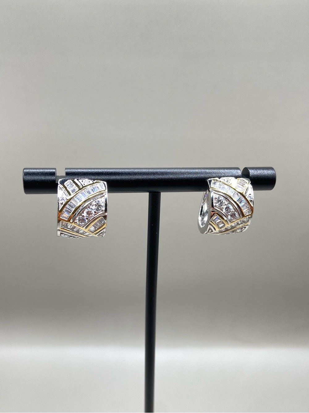 Tova Diamonique Baguette Huggie Hoop Earrings